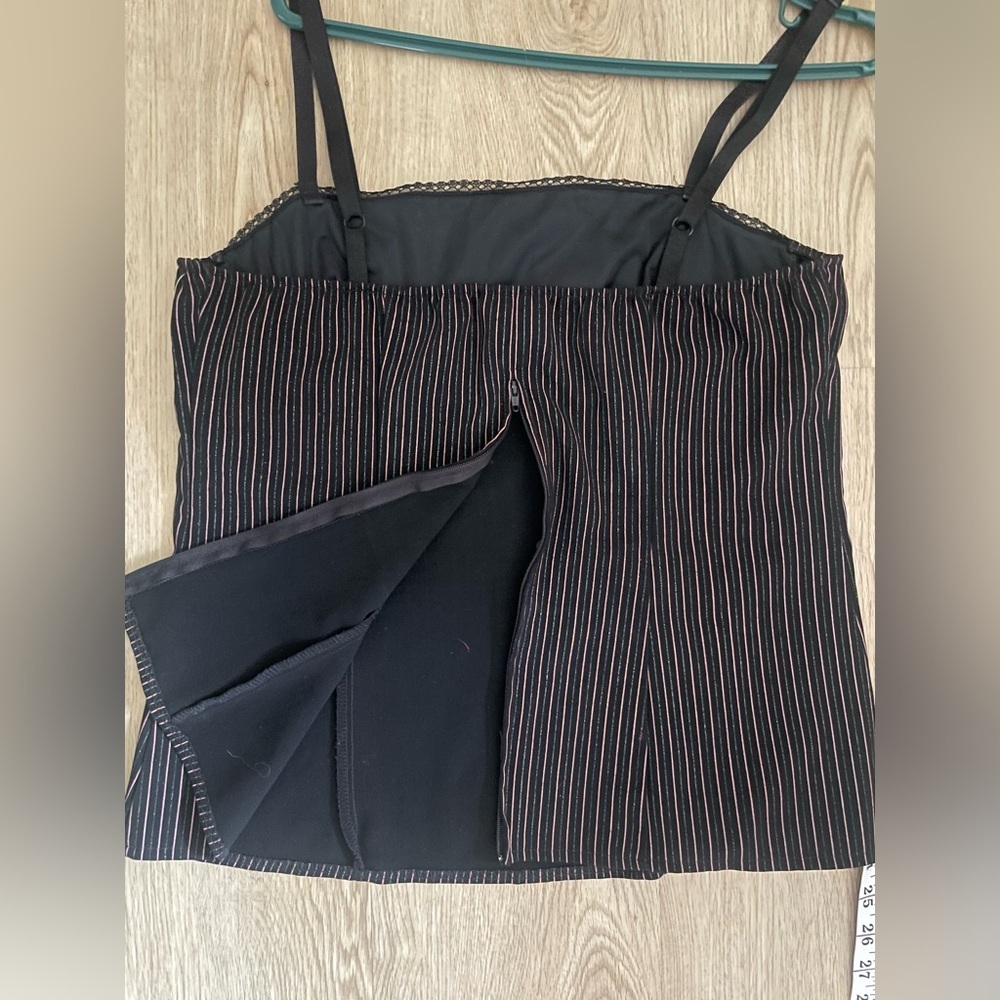 Y2K Gothic Pinstripe Cami XL Morbid Threads Mall Goth Layer Top - Picture 12 of 14